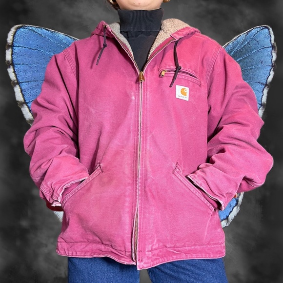 Carhartt Jackets & Blazers - Vintage 90s Magenta Carhartt Sherpa Jacket